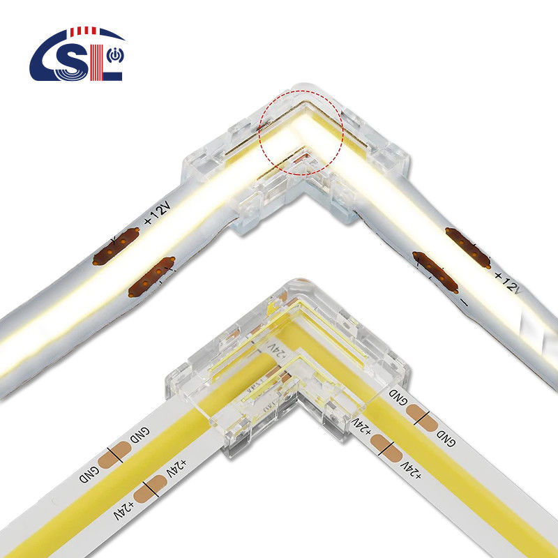 5mm 8mm 10mm LED ストライプコネクタ L 形 双端 単端 透明 再利用可能 IP20